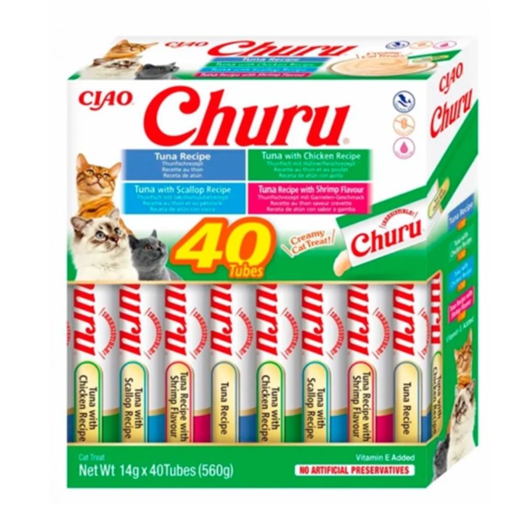 Churu Cat Box Variedades de Atum com Marisco 40x14gr