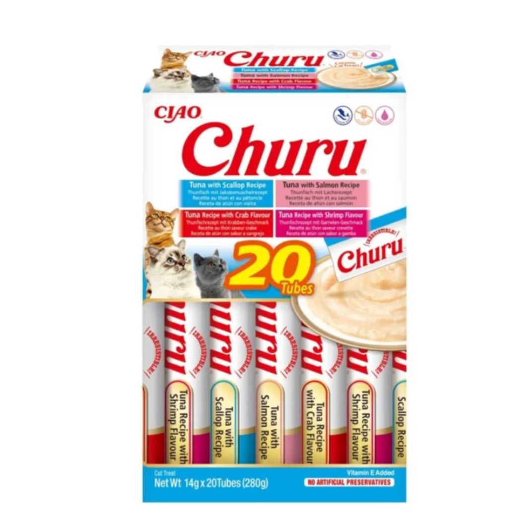 Churu Cat Box Variedades de Atum com Marisco 20x14gr